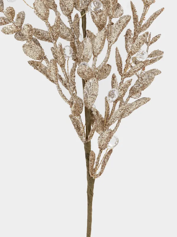 Ветка декоративная, 73 см, пластик, Золотистые листья, Sparkle decor, image-2