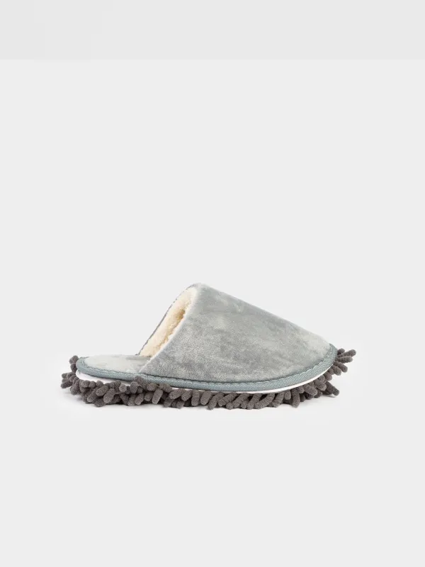 Тәпішке-сүрткіштер, 28 см, алмалы-салмалы табаны бар, микрофибра, сұр, Clean, image-0