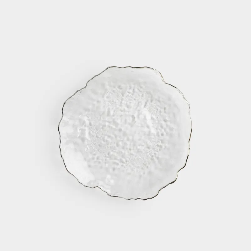 Ыдыс, 26 см, шыны, күміс жиектері бар, Nautilus silver