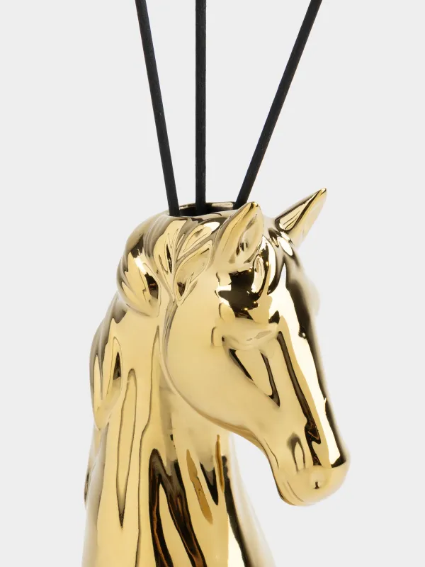 Ароматический диффузор, 100 мл, керамика, золотистый, Tobacco, Конь, Horse gold, image-1