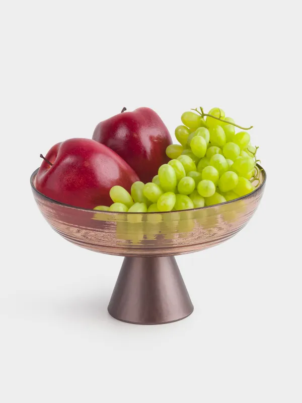 Ваза для фруктов, 21х13 см, на ножке, Полосы, Color pattern, image-4