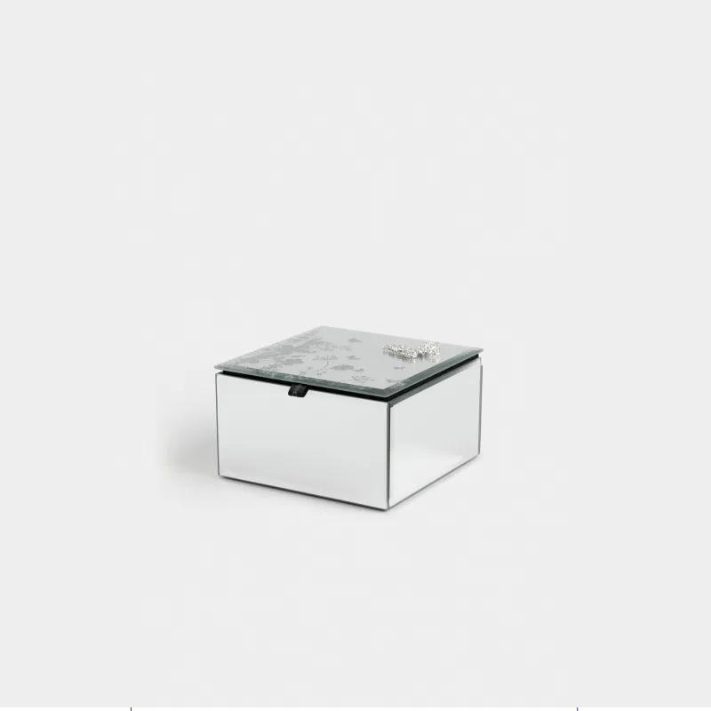 Зергерлік қобдиша, 12х7 см, шыны/металл, айнасы бар, Көбелек, Glossy