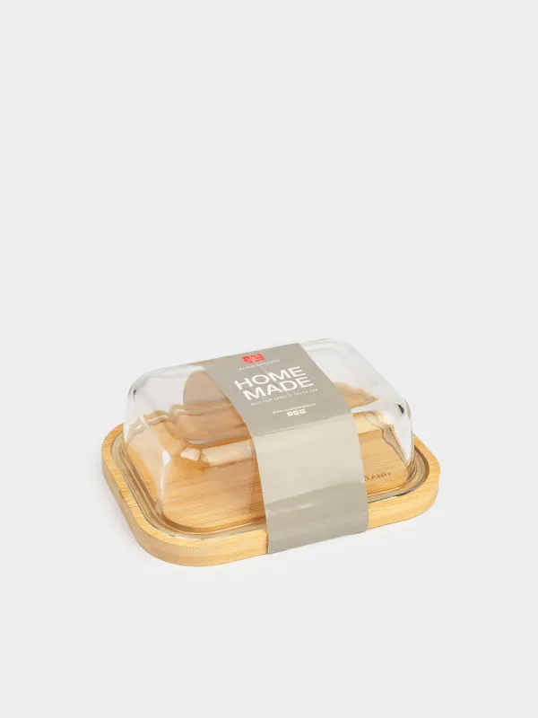 Майға арналған ыдыс, 18х14 см, бамбук/шыны, тікбұрышты, Home made, image-4