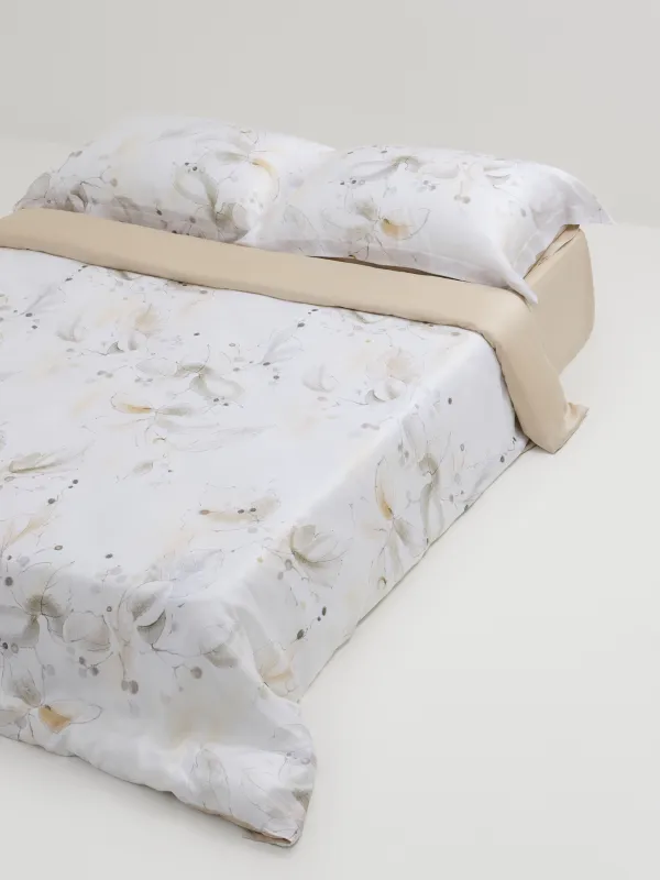 Постельное белье, евро, тенсель, Цветы с ягодами, Tencel, image-2