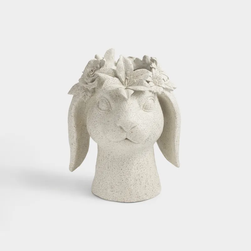 Сәндік ваза, 22 см, полирезин, сарғылт-қоңыр, Гүлдер арасындағы қоян, Flora Easter