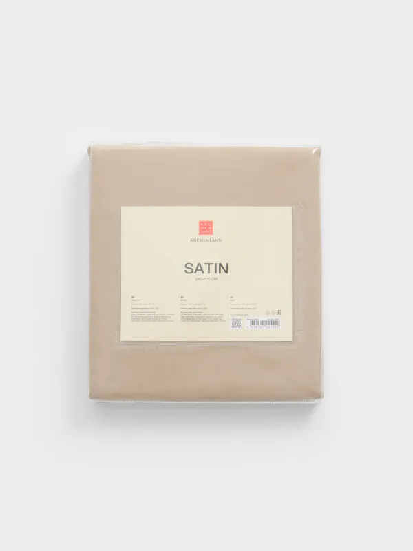 Простыня, 245х270 см, сатин 300 ТС, бежевая, Satin, image-4