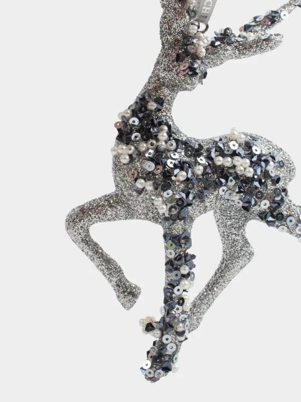 Шырша ойыншығы, 15 см, пенопласт/пластик, күміс, Бұғы, Figure sparkle, image-3