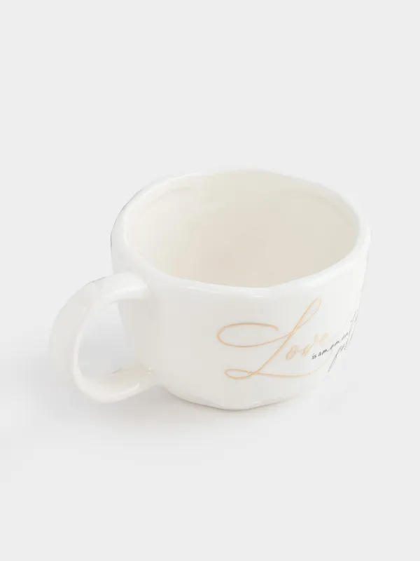 Саптыаяқ, 450 мл, керамика, сүт түстес, Тегіс емес жиек, Scroll, image-1