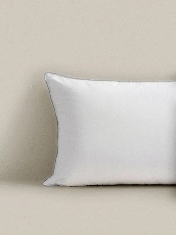 Жастық, 50х70 см, мақта/микрофибра, ақ, күміс жиектері бар, Soft cotton, image-0