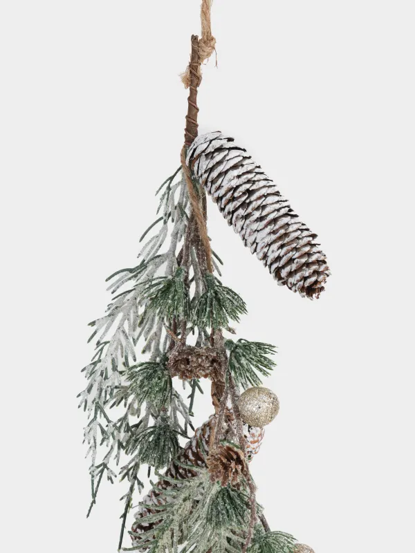 Сәндік бұтақ-гирлянд, 75 см, аспалы, пластик, Шампан жидектері мен шырша бүршіктері, Conifer champagne, image-1