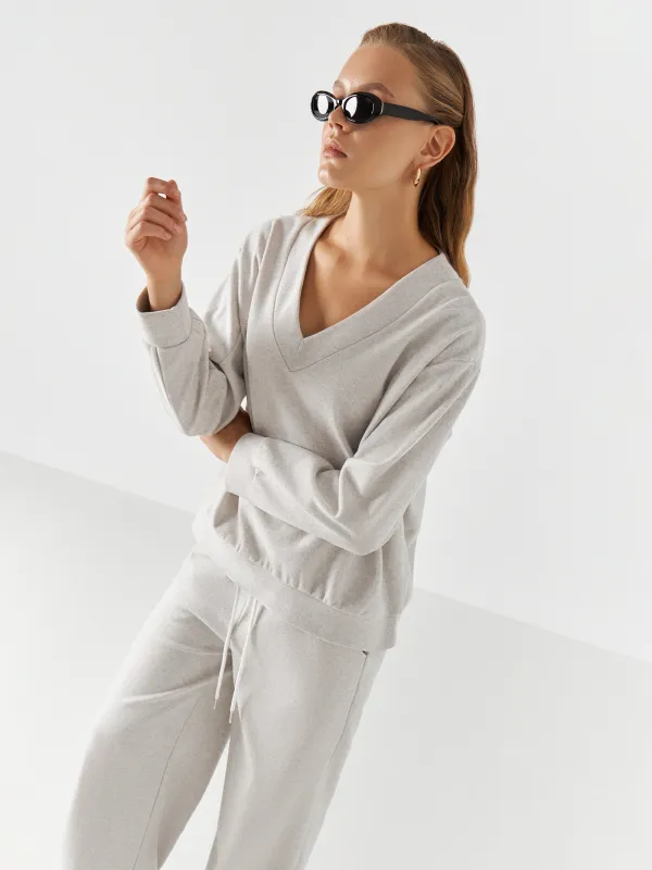 Свитшот женский, полиэстер/вискоза, серый, Sherry, image-2