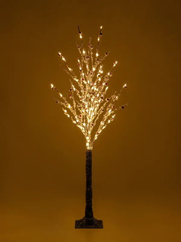 Сәндік ағаш, 1,25 м, жарықтандырылған, пластик, жидектері бар қар басқан бұтақтар, Festive mood, image-4