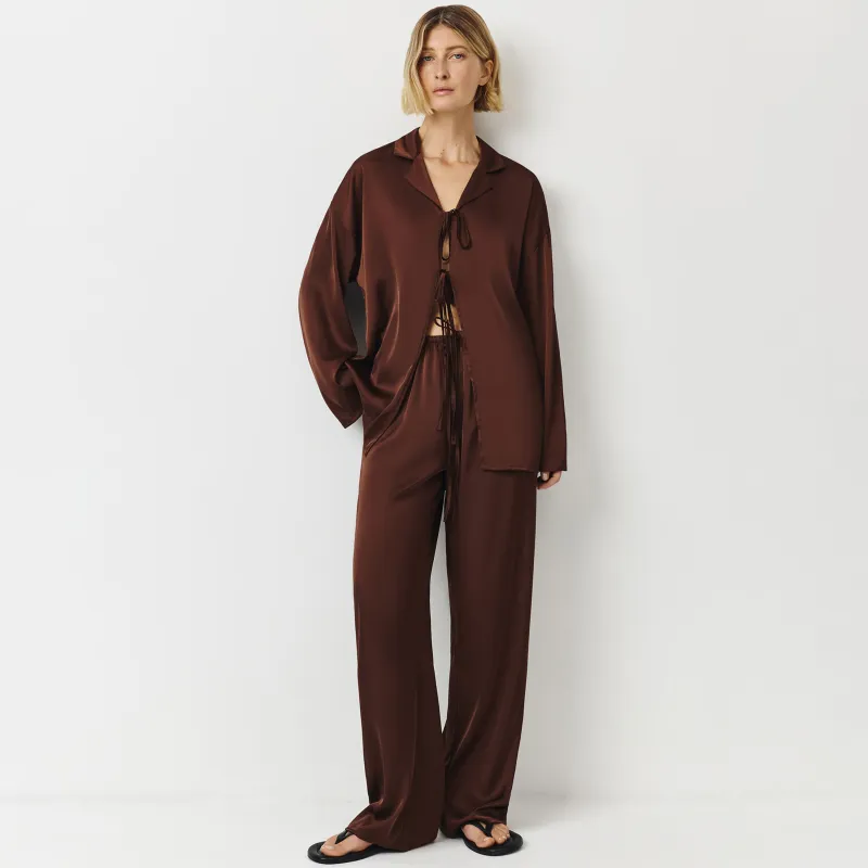 Әйелдер шалбары, үйге арналған, өлшемі L, полиэстер, қоңыр, Derin