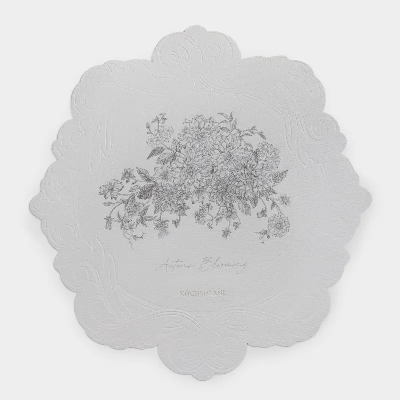 Аспаптарға арналған майлық, 39х40 см, ПВХ, бұйра, ақ, Графикалық гүлдер, Rock print