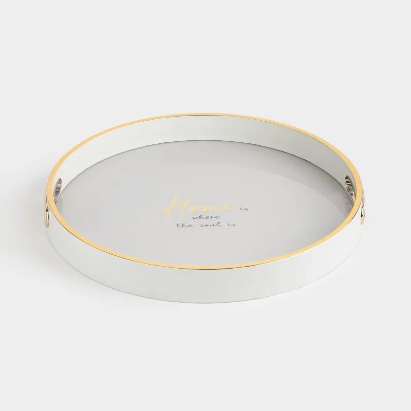 Науа, 36 см, пластик/шыны, дөңгелек, сүт-алтын түстес, Home, Fardella