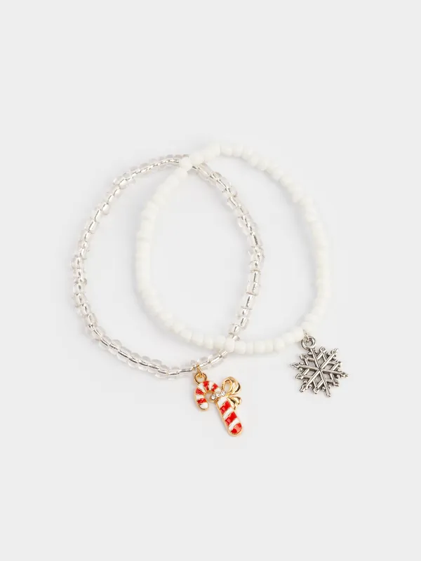 Набор браслетов, 16 см, 5 шт, детский, металл/стекло, цветной, Новый год, Jewelry christmas, image-3