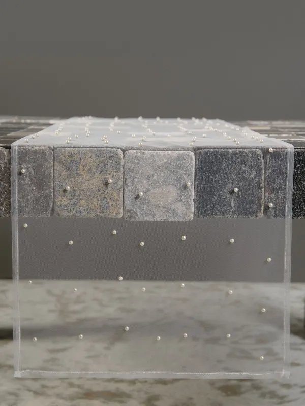 Үстел төсеніші, 40х160 см, полиэстер/пластик, ақ, Інжулер, Pearl Antarctica, image-5