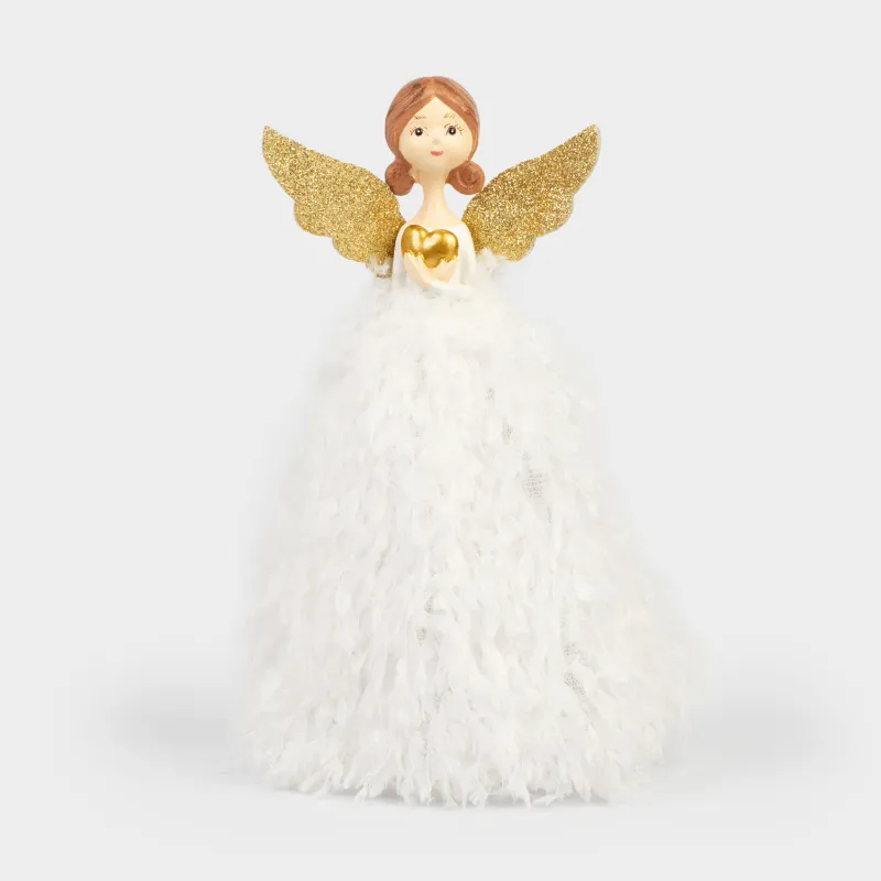 Изделие декоративное, 24 см, с подсветкой, полиэстер/пластик, бело-золотистое, Angel figurine