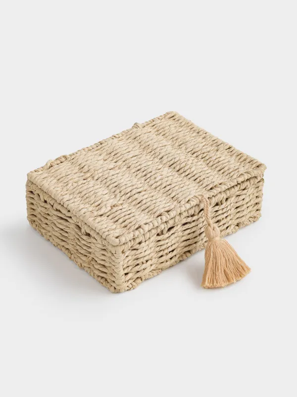 Шайға арналған қорап, 26х21 см, 6 бөлім, өрілген, сабы бар, целлюлоза, тікбұрышты, Braided, image-2