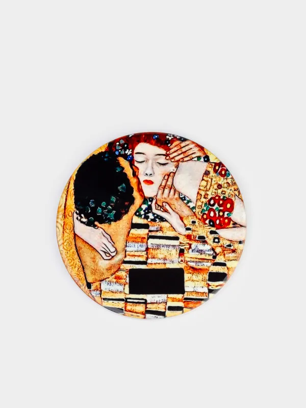 Шыныаяқ түпқоймасы, 11 см, керамика/тығын, дөңгелек, Климт, Сүйісу, Art сүйісу, image-0