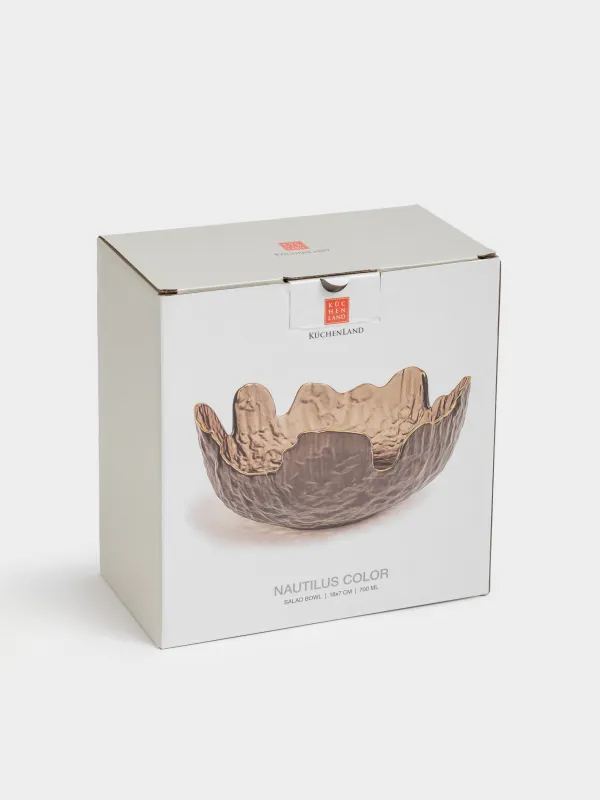 Салатник, 18х7 см, с золотистым кантом, Nautilus color, image-4