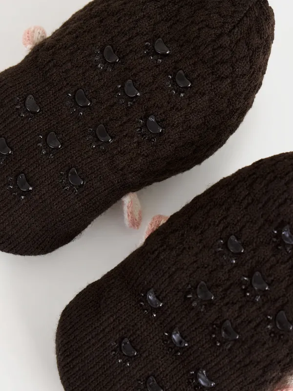 Балалар шұлықтары, үйге арналған, өлшемі 27-29, акрил/шерпа, қоңыр, Кірпі, Funny warm, image-3