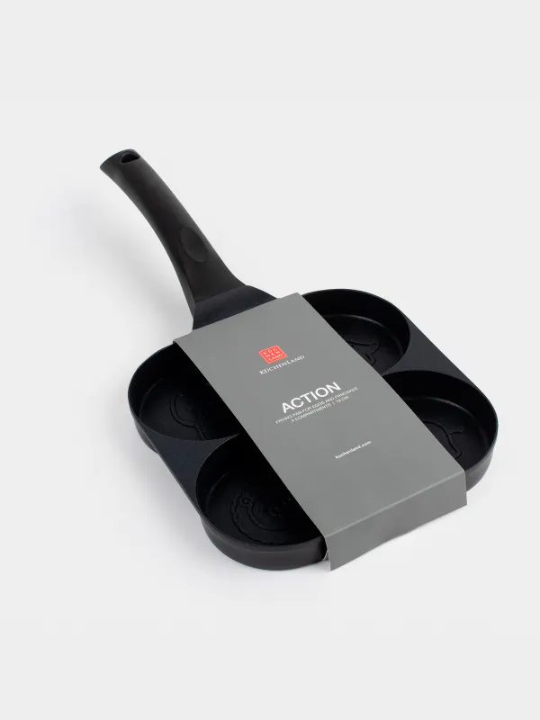 Жұмыртқа мен құймаққа арналған таба, 19 см, 4 бөлім, жабыны бар, алюминий, Жануарлар, Action, image-3