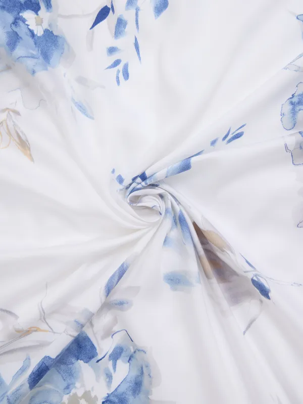 Постельное белье, евро, тенсель, Акварельные цветы, Tencel, image-4