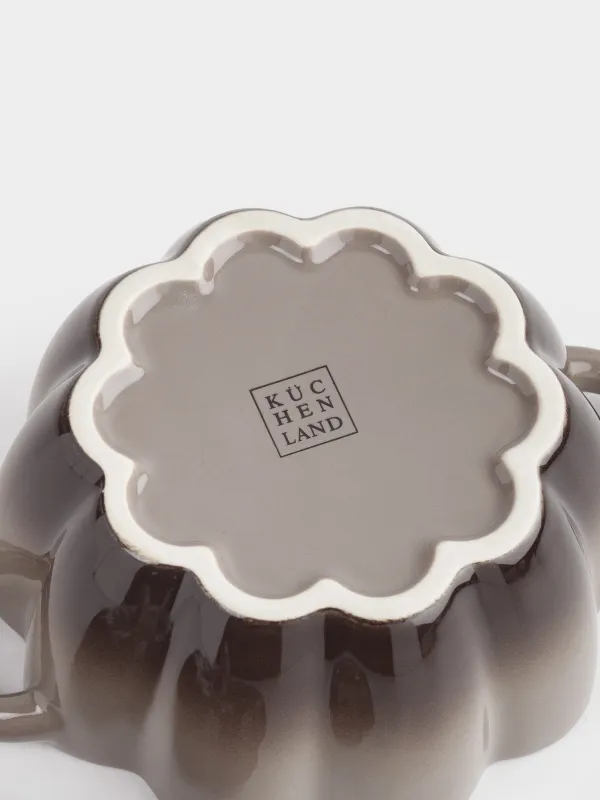 Кокотница, 11 см, 350 мл, қақпағы бар, керамика, сұр-қоңыр, Асқабақ, Pumpkin, image-4