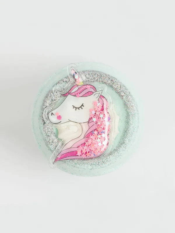 Бомбочка для ванны, 130 гр, с игрушкой, Бабл-гам, голубая, Единорог, Unicorn, image-0