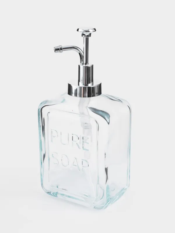 Диспенсер для жидкого мыла, 550 мл, Pure soap, Clear title, image-1