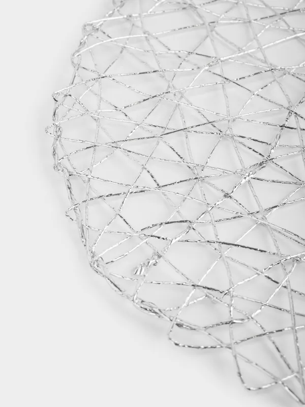 Салфетка под приборы, 38 см, ПЭТ, круглая, серебристая, Паутинка, Azhur Grid, image-3