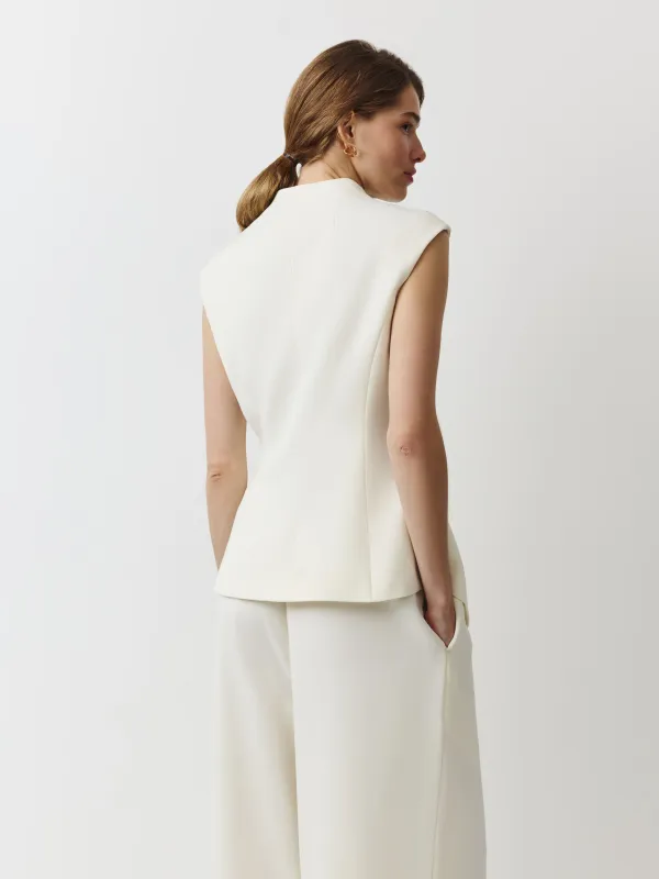 Әйелдер жилеті, өлшемі L, қаусырмалы, полиэстер/вискоза ОК, сүт түстес, Dominga, image-3