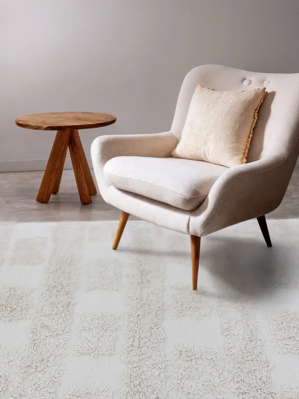 Ковер, 120х180 см, с ворсом, хлопок, экрю, Cage pattern, image-6