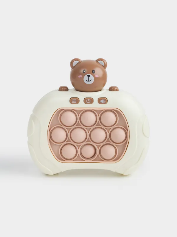 Дамытушы ойыншық, антистресс, 13х12 см, электронды, пластик, Аю, Pop-it, image-0