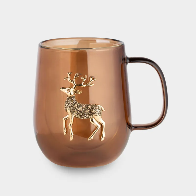 Саптыаяқ, 400 мл, металл Б/шыны, сұр, Күміс түсті бұғы, Air decor