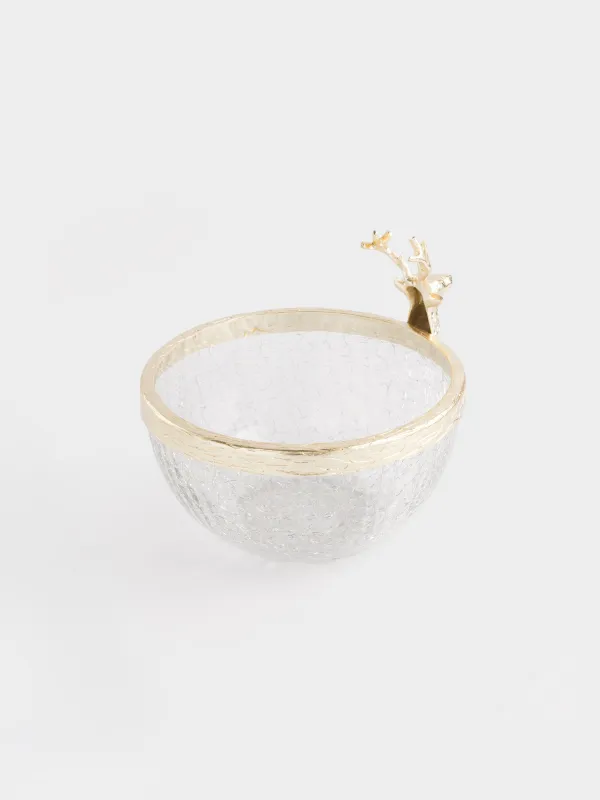 Кесе, 14х17 см, шыны/металл, алтын, Бұғы, Arctic deer, image-3