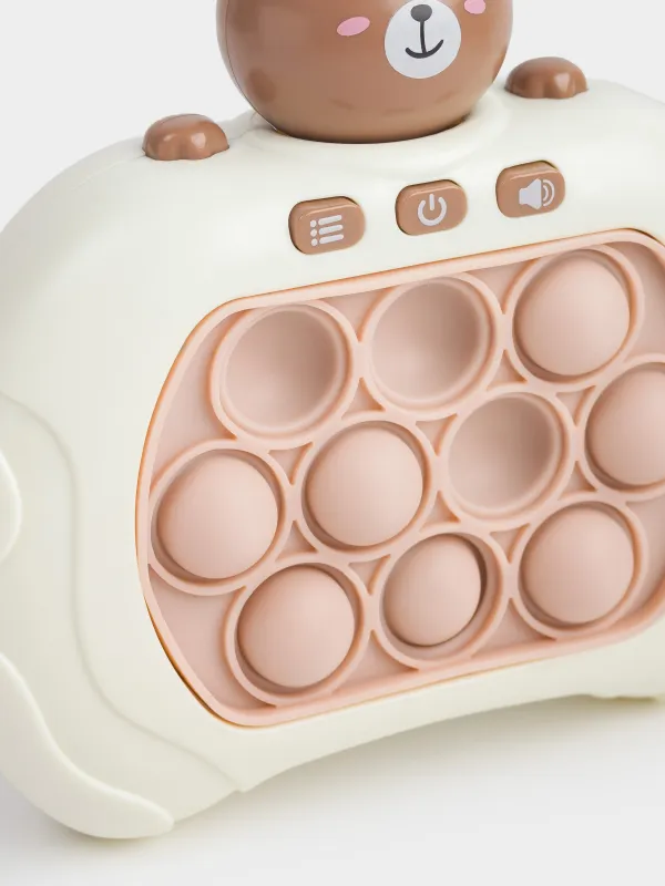 Дамытушы ойыншық, антистресс, 13х12 см, электронды, пластик, Аю, Pop-it, image-4