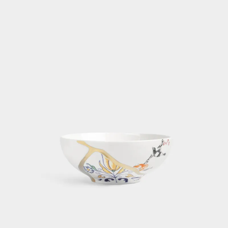 Салатник, 19х8 см, 1 л, фарфор N, бело-золотистый, Кинцуги, Revival