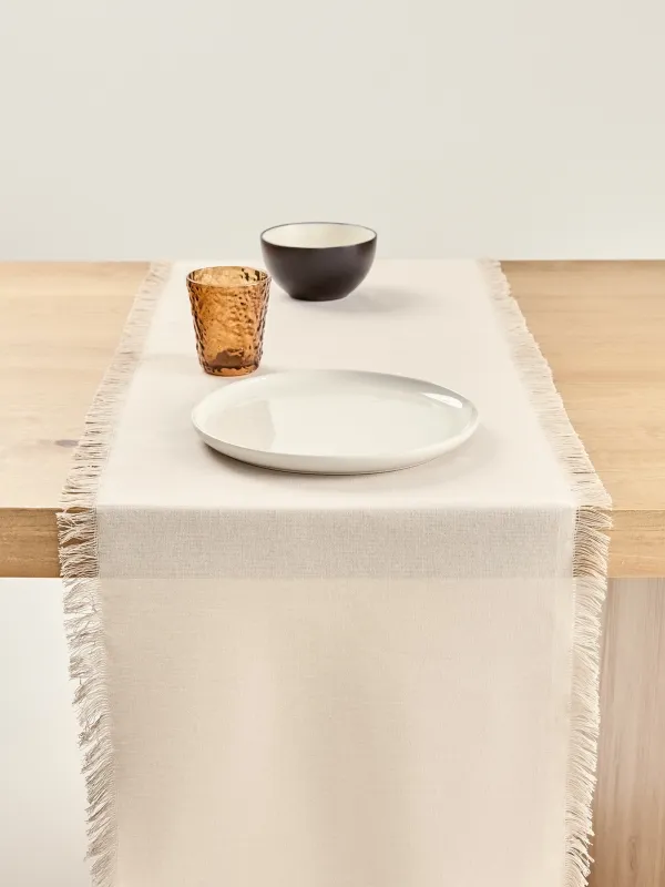 Үстел төсеніші, 40х160 см, шашағы бар, мақта, сарғылт-қоңыр, Framed, image-8