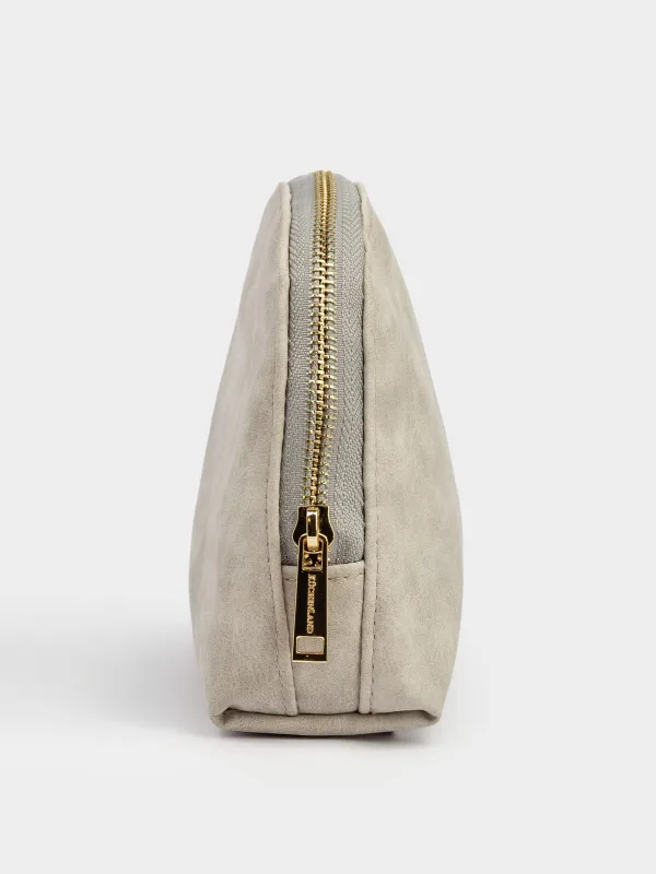 Косметичка, 17х15 см, полиуретан, серая, Krast, image-4