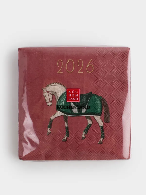 Қағаз майлықтар, 21х21 см, 20 дана, төртбұрышты, ақ, Жылқы, Warhorse, image-4