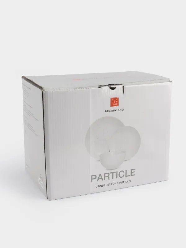 Сервиз обеденный, 6 перс, 18 пр, керамика, молочный, в крапинку, Particle, image-7