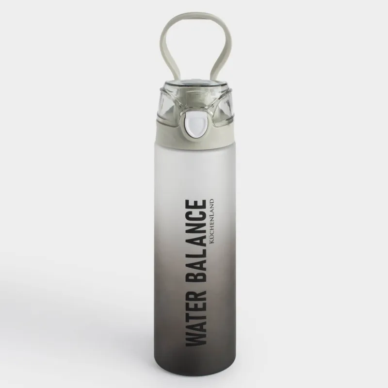 Суға арналған бөтелке, 900 мл, пластик/силикон, сұр, Water balance, Sport