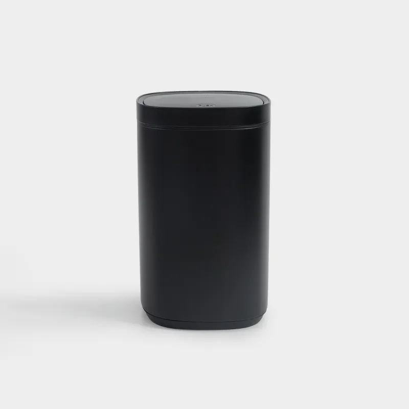 Қоқыс шелегі, 30 л, қақпақты ашу түймесі бар, металл / пластик, қара, Жалпы қара