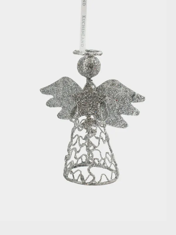 Шырша ойыншығы, 15 см, металл, күміс, Періште, Angel sparks, image-0