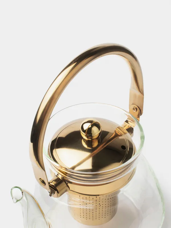 Шайнек инфузоры, 1,3 л, пайдаланылған Әйнек / болат, алтын, классикалық алтын, image-4