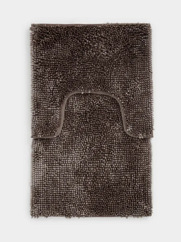 Жуынатын бөлмеге арналған кілемше, 50x80/50x50 см, 2 дана, сырғанауға қарсы, полиэстер, қоңыр, Fluffy, image-1