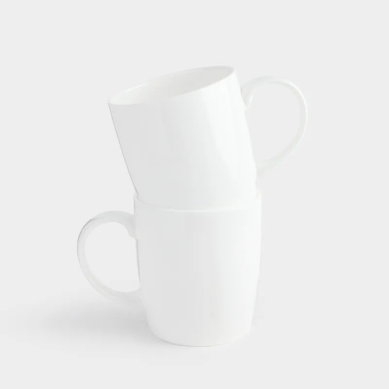 Кружка, 350 мл, 2 шт, фарфор F, белая, Welmi, image-0