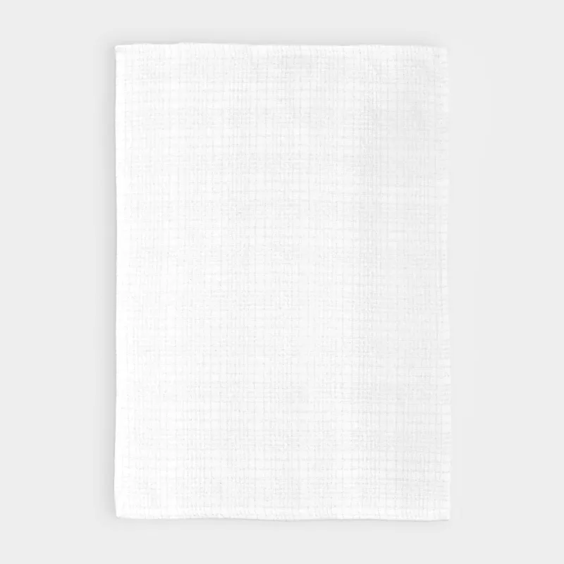 Полотенце кухонное, 40х60 см, хлопок, светло-серое, Клетка, Cage pattern